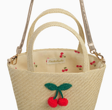 crochet cherry basket bag