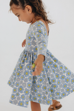 twirl dress in periwinkle floral