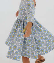 twirl dress in periwinkle floral