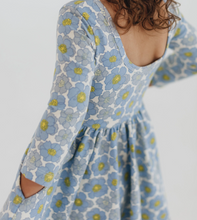 twirl dress in periwinkle floral