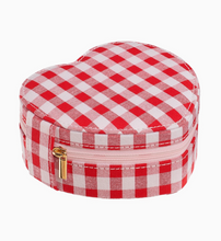gingham love heart jewelry box