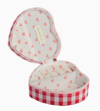 gingham love heart jewelry box