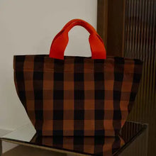 mini market bag ginger check