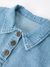 denim bubble romper buttons