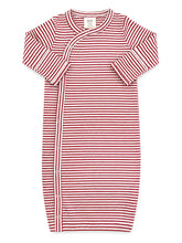 red stripe baby gown