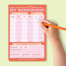 my homework: homework chart