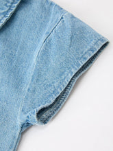 denim bubble romper buttons