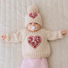 embroidered heart cardigan sweater