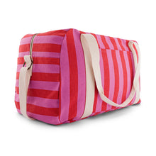 weekend bag orchid tomato stripe