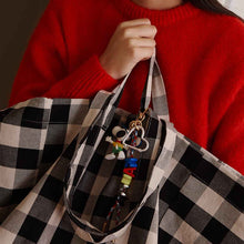 elisa tote bag checkered black