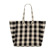 elisa tote bag checkered black