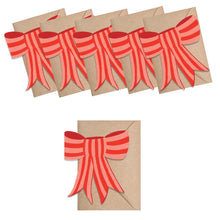 pink stripy bow mini card set