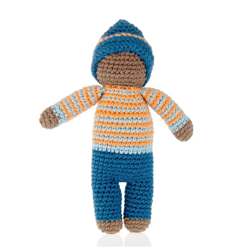 pixie doll rattle in blue