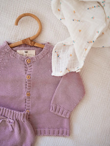 sweetly knit sweater in lilac