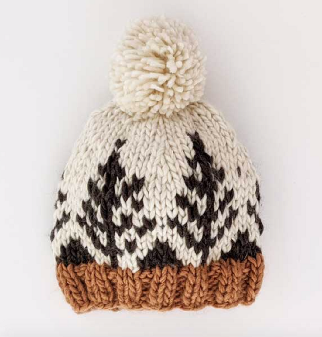 forest knit pom hat