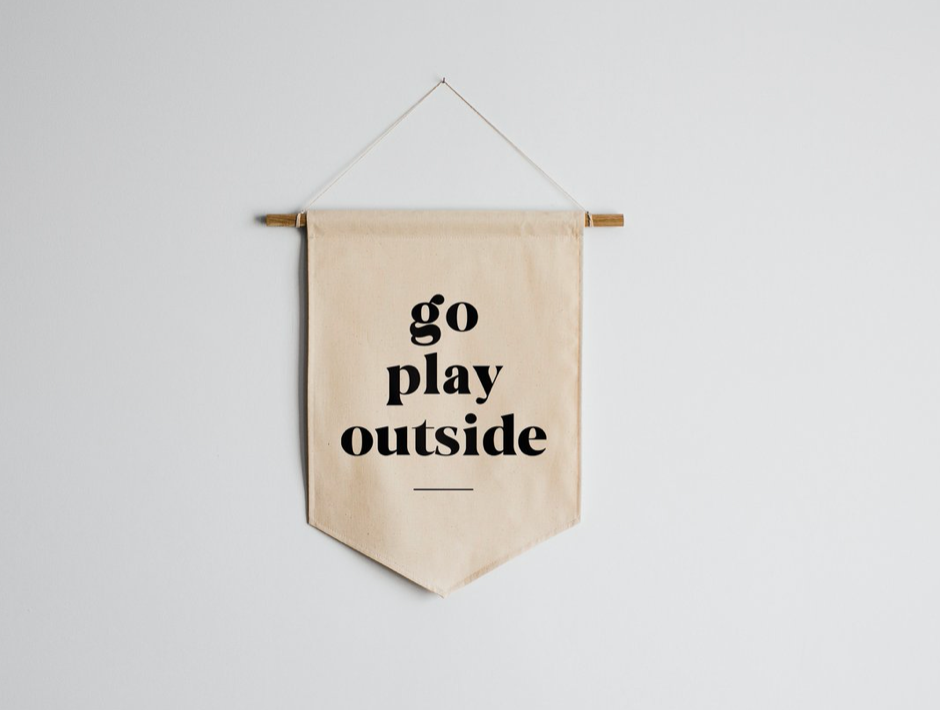 go play outside canvas banner 14x20in