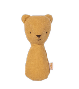 teddy rattle in yellow