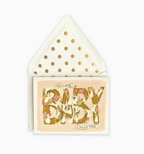 welcome little baby card