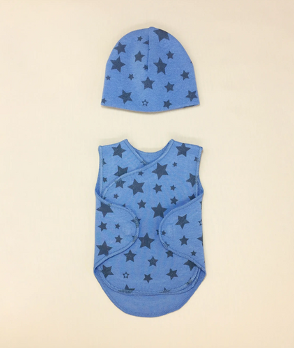 FINAL SALE: NICU friendly wrap set blue stars