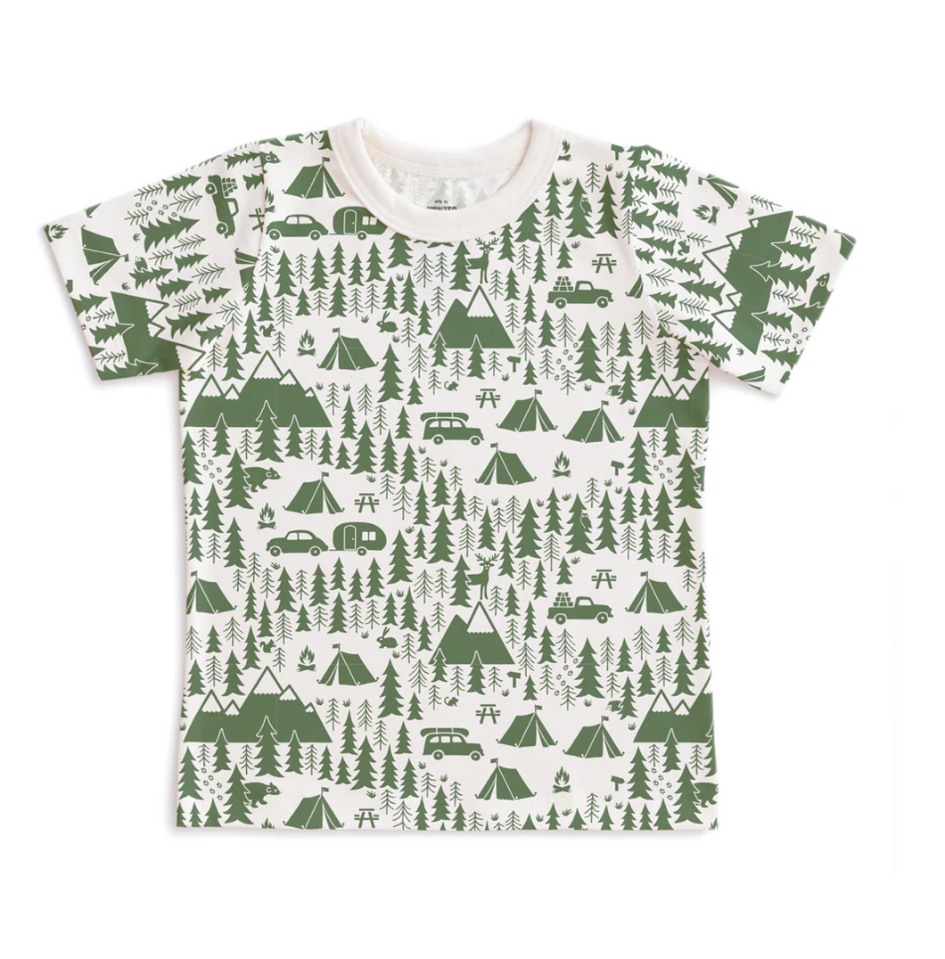 short sleeve tee in green campground