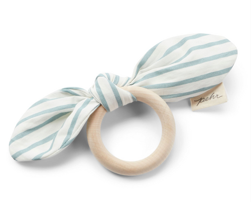 pehr teether in deep sea stripe