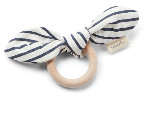 pehr teether in ink blue stripe