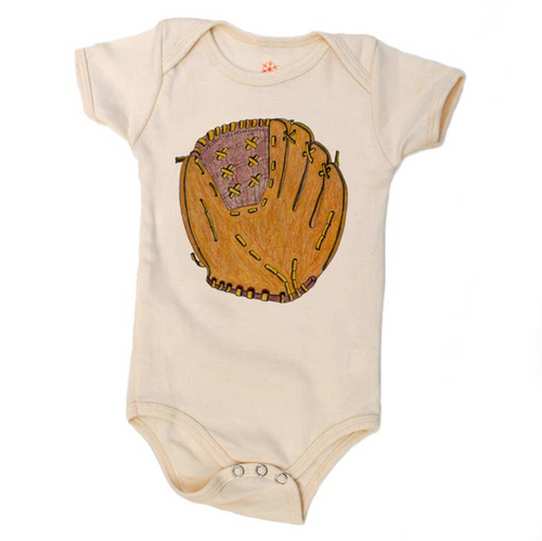 baseball glove onesie