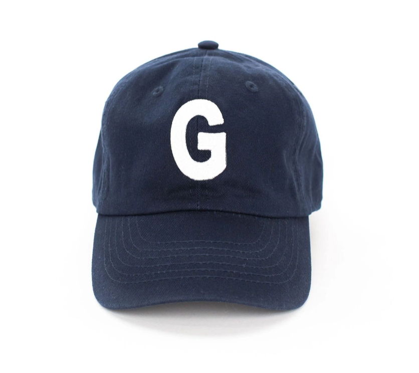 FINAL SALE: toddler letter ball cap in navy – tweed baby