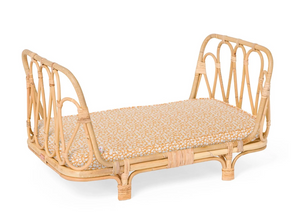 poppie toys rattan doll bed in gold leaves
