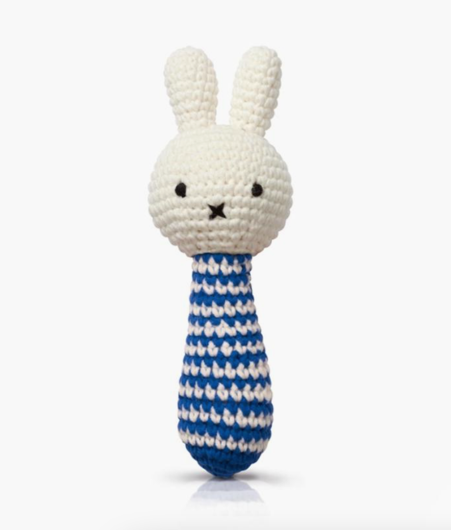 miffy baby rattle in blue