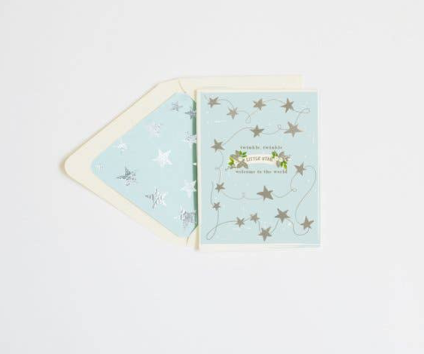 twinkle twinkle blue stars card