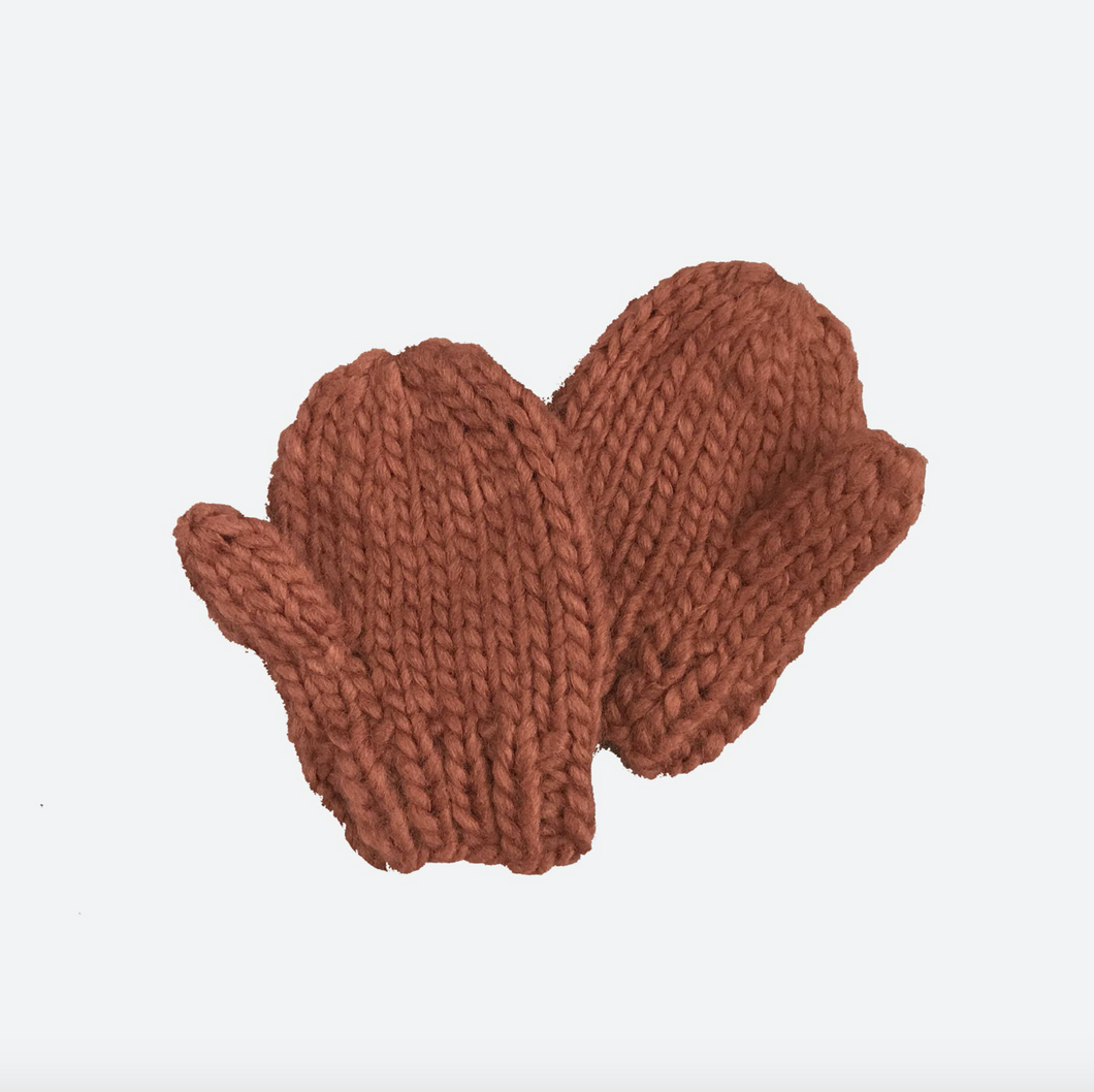 FINAL SALE: knit mittens in cinnamon