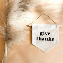 'give thanks' wall hanging in natural