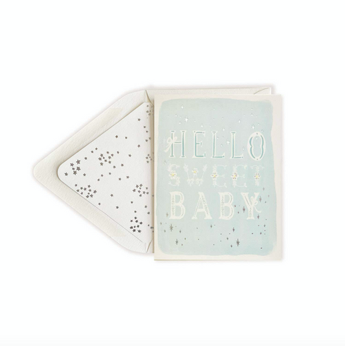 hello sweet baby card in blue