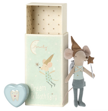 tooth fairy mouse in box, blue