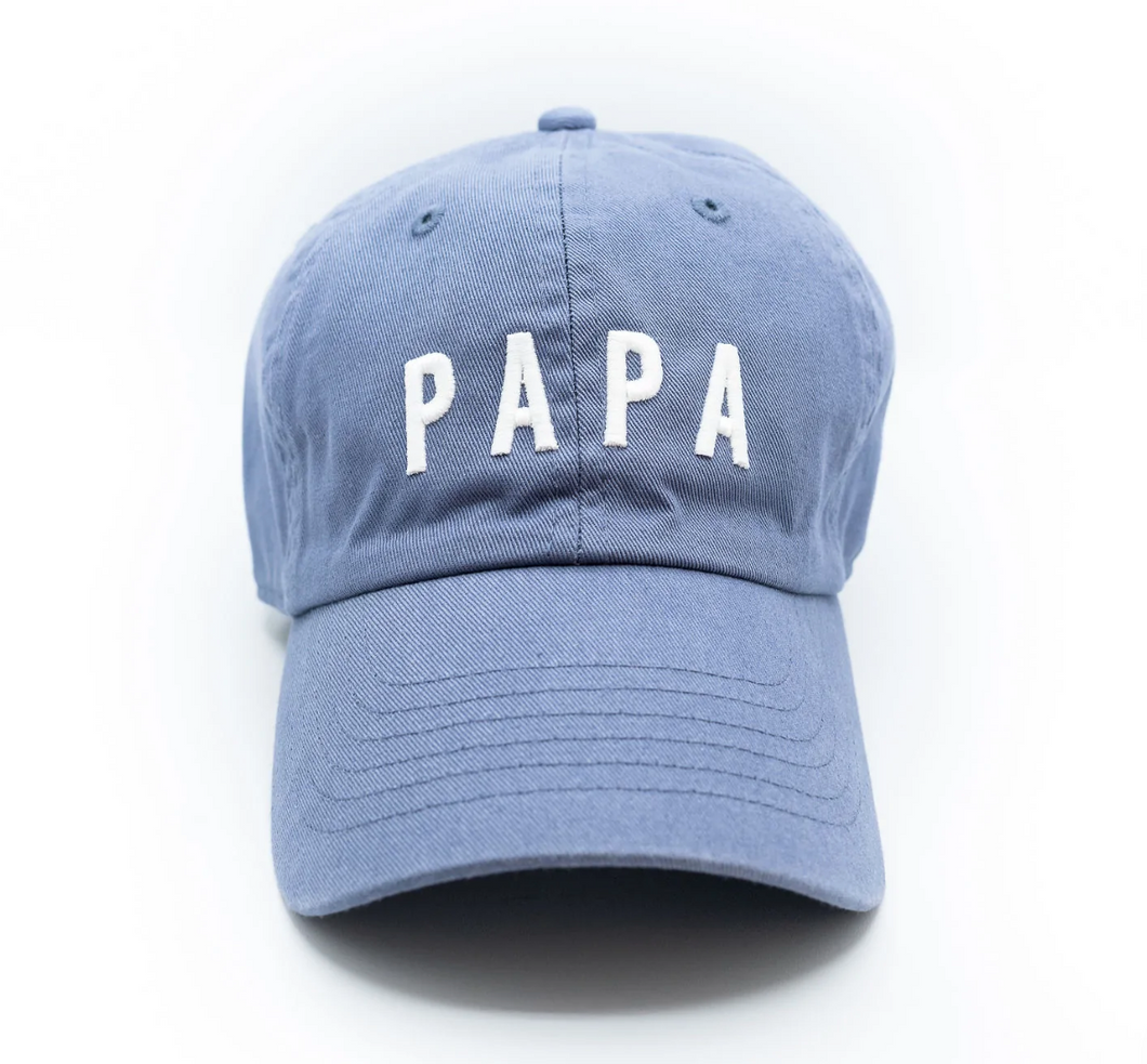 papa ball cap in dusty blue