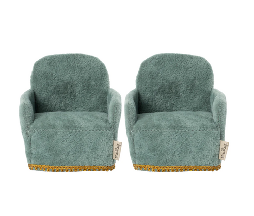 set of blue chairs