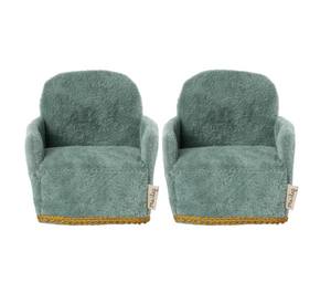 set of blue chairs
