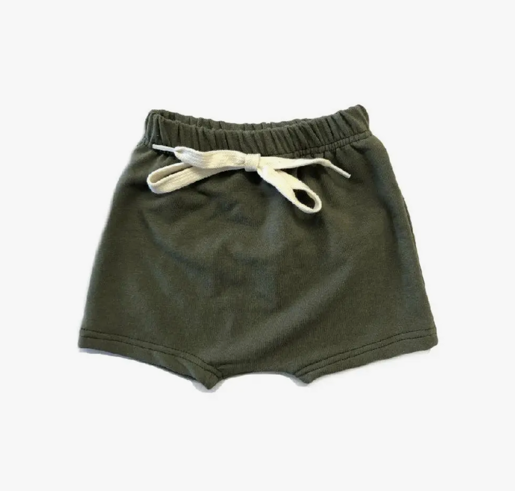 harem shorts in olive