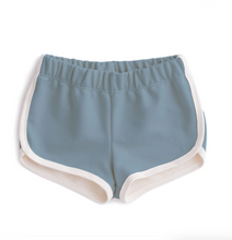 french terry shorts in mountain blue